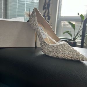 Jimmy Choo moon, sand, glitter pumps